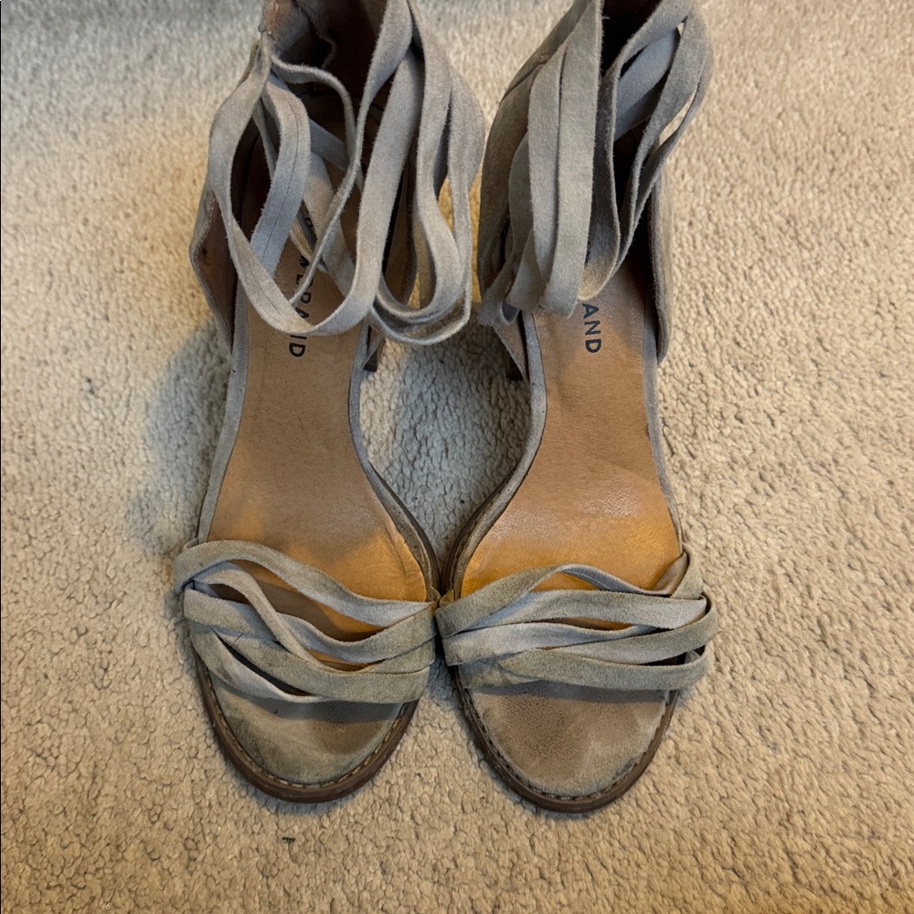 Lucky Brand Gray Women's Heeled Sandals - Picture 2 of 4